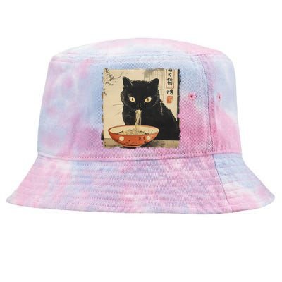 Cat Ramen Noodle Japanese Art Anime Manga Kawaii Cat Gift Tie-Dyed Bucket Hat