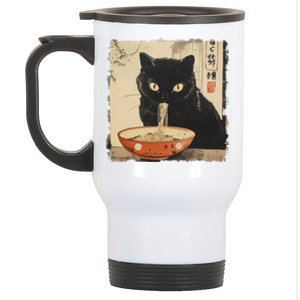 Cat Ramen Noodle Japanese Art Anime Manga Kawaii Cat Gift Stainless Steel Travel Mug