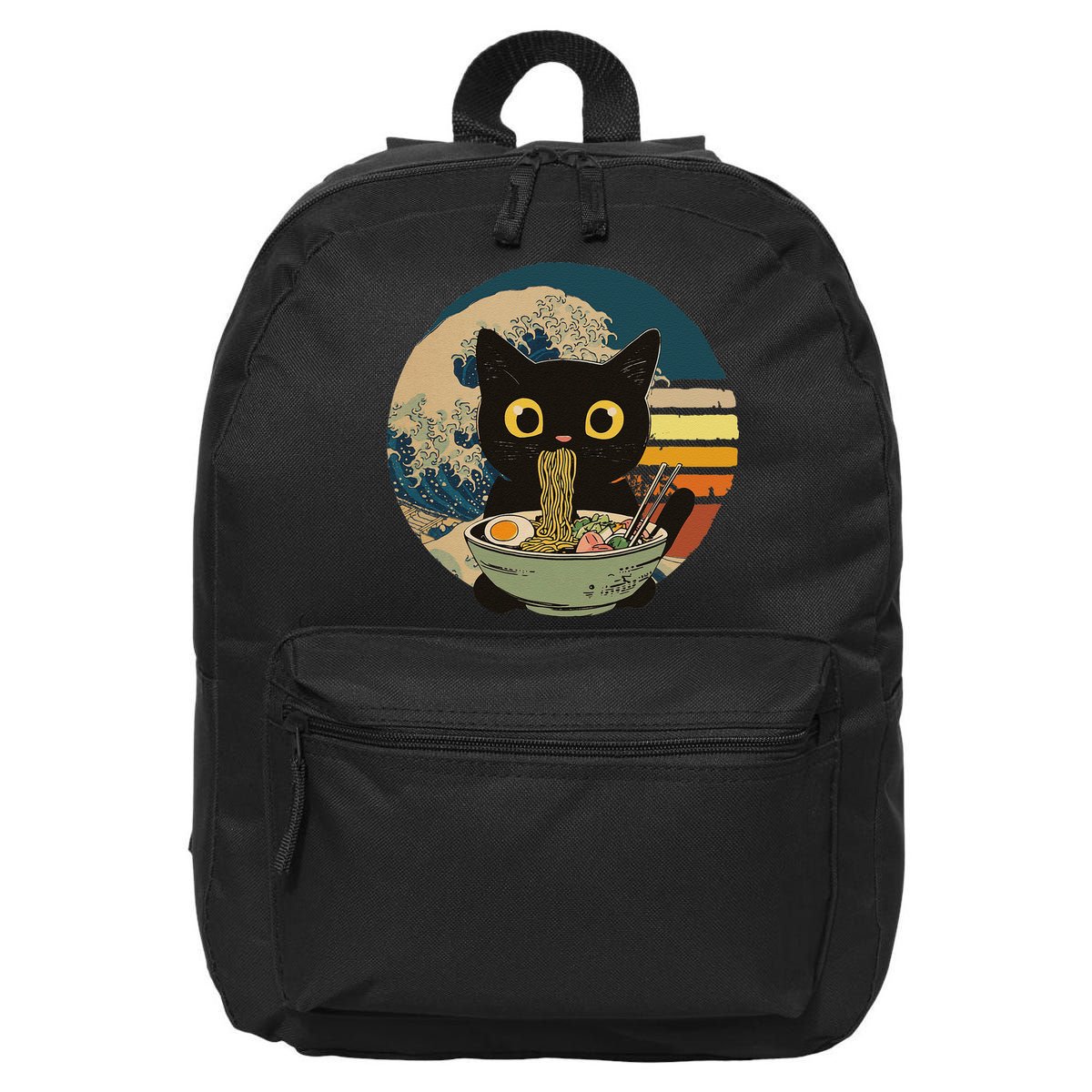 Cat Ramen Noodles Cat Japanese Kawaii Cat Japan Anime Cat 16 in Basic Backpack