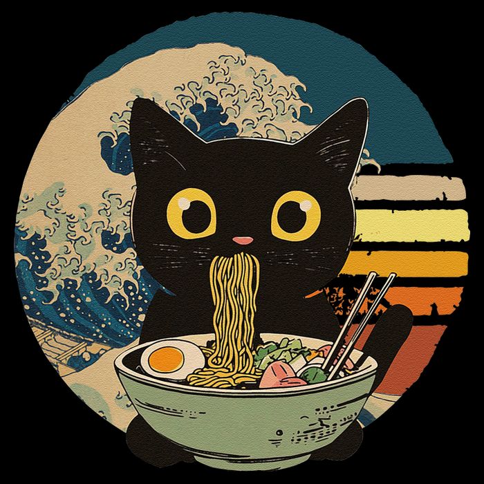Cat Ramen Noodles Cat Japanese Kawaii Cat Japan Anime Cat 16 in Basic Backpack