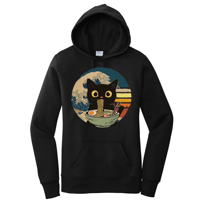 Cat Ramen Noodles Cat Japanese Kawaii Cat Japan Anime Cat Women's Pullover Hoodie