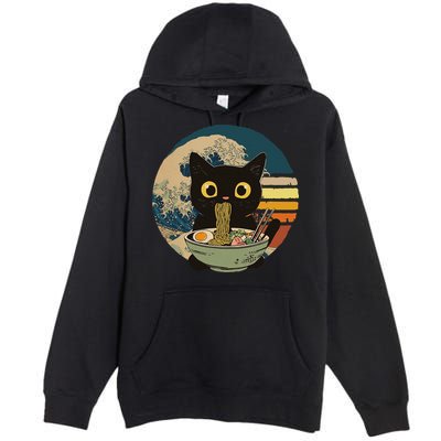 Cat Ramen Noodles Cat Japanese Kawaii Cat Japan Anime Cat Premium Pullover Hoodie