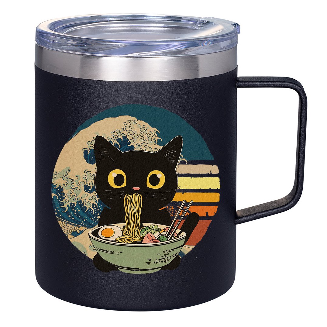 Cat Ramen Noodles Cat Japanese Kawaii Cat Japan Anime Cat 12oz Stainless Steel Coffee Mug