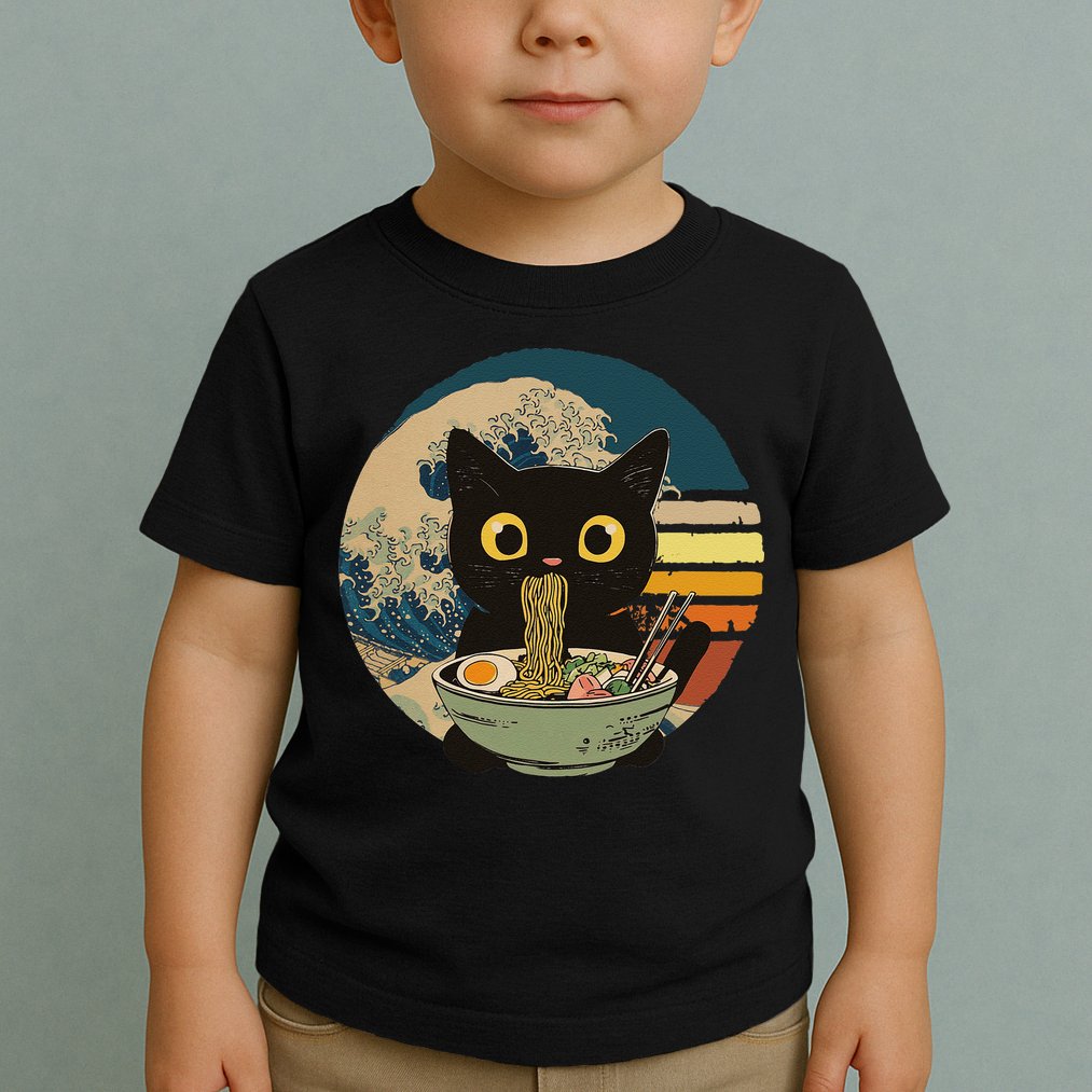 Cat Ramen Noodles Cat Japanese Kawaii Cat Japan Anime Cat Toddler T-Shirt