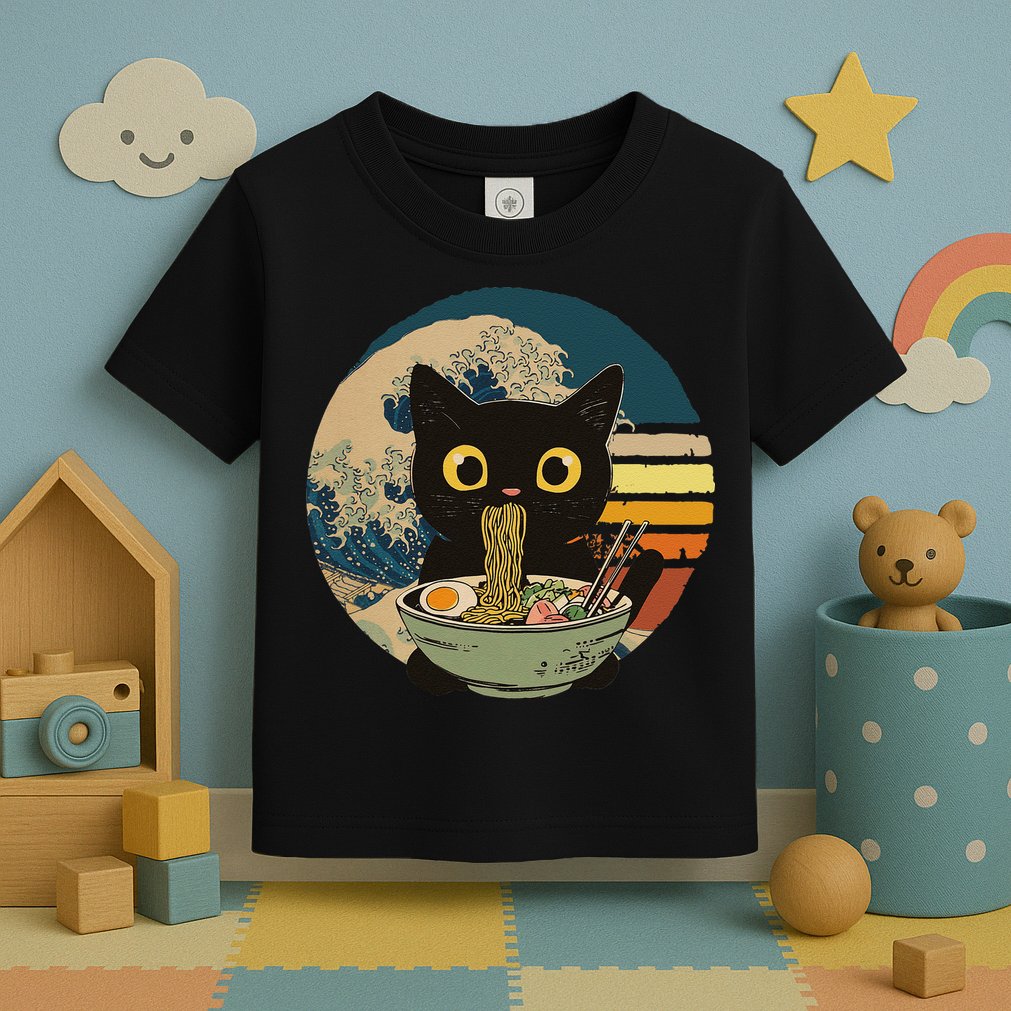 Cat Ramen Noodles Cat Japanese Kawaii Cat Japan Anime Cat Toddler T-Shirt