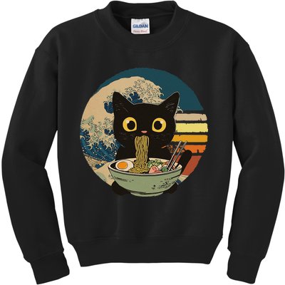 Cat Ramen Noodles Cat Japanese Kawaii Cat Japan Anime Cat Kids Sweatshirt