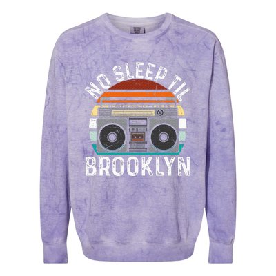 Cool Retro No Sleep Til Brooklyn Old School Portable Stereo Colorblast Crewneck Sweatshirt