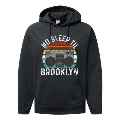 Cool Retro No Sleep Til Brooklyn Old School Portable Stereo Performance Fleece Hoodie