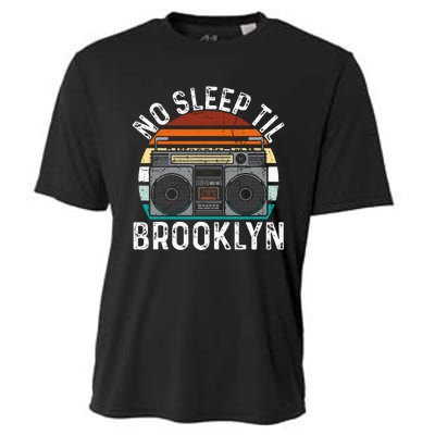 Cool Retro No Sleep Til Brooklyn Old School Portable Stereo Cooling Performance Crew T-Shirt