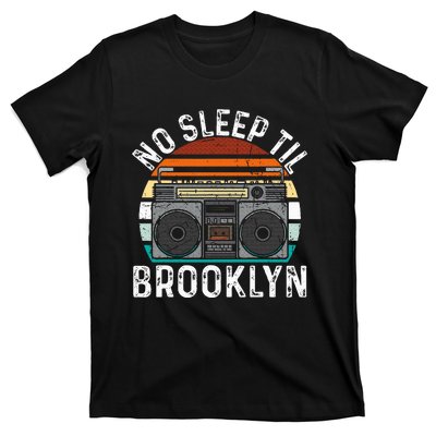 Cool Retro No Sleep Til Brooklyn Old School Portable Stereo T-Shirt