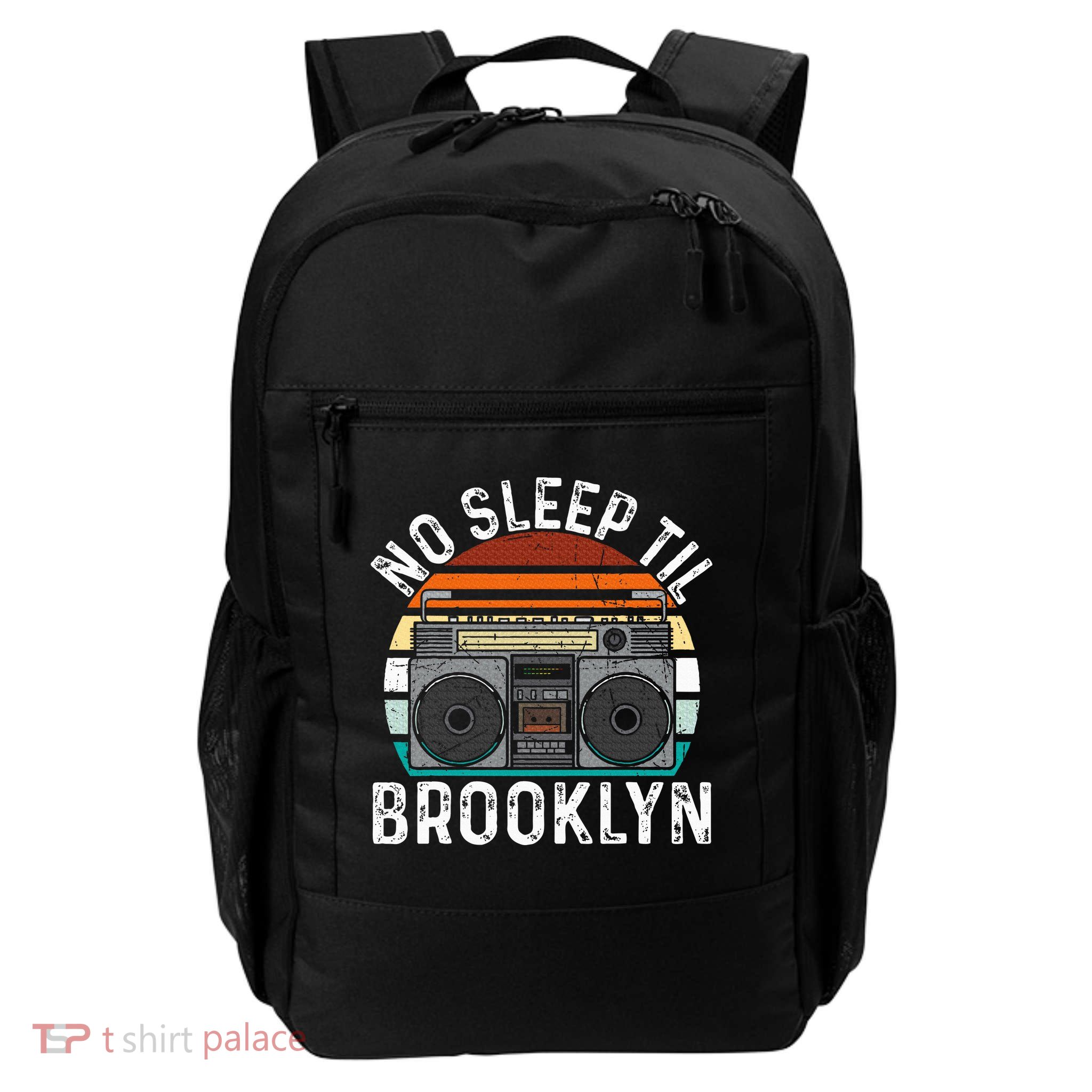 Cool Retro No Sleep Til Brooklyn Old School Portable Stereo Daily Commute Backpack