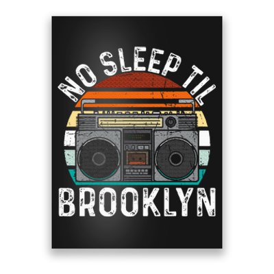 Cool Retro No Sleep Til Brooklyn Old School Portable Stereo Poster