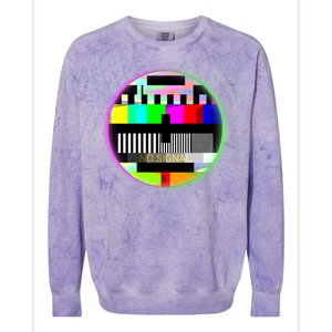 Cool Retro No Tv Signal Colorblast Crewneck Sweatshirt