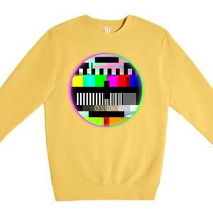 Cool Retro No Tv Signal Premium Crewneck Sweatshirt