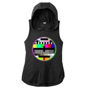 Cool Retro No Tv Signal Ladies PosiCharge Tri-Blend Wicking Draft Hoodie Tank