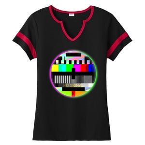 Cool Retro No Tv Signal Ladies Halftime Notch Neck Tee