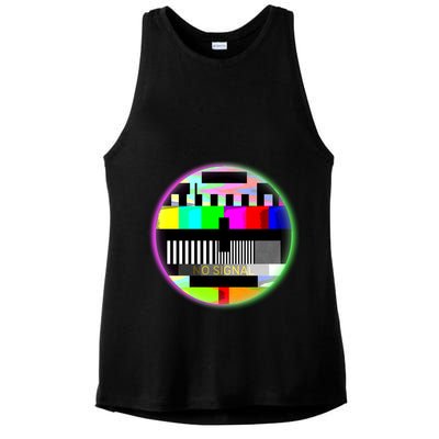 Cool Retro No Tv Signal Ladies PosiCharge Tri-Blend Wicking Tank