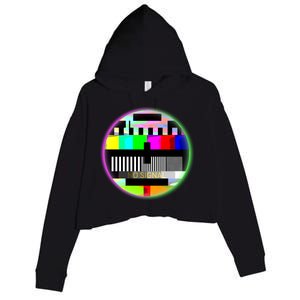 Cool Retro No Tv Signal Crop Fleece Hoodie