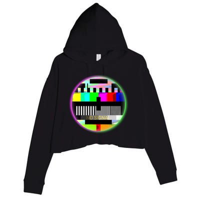 Cool Retro No Tv Signal Crop Fleece Hoodie