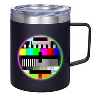 Cool Retro No Tv Signal 12oz Stainless Steel Coffee Mug