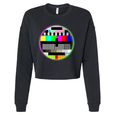 Cool Retro No Tv Signal Cropped Pullover Crew