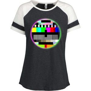 Cool Retro No Tv Signal Enza Ladies Jersey Colorblock Tee