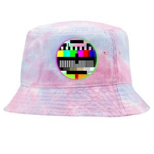 Cool Retro No Tv Signal Tie-Dyed Bucket Hat