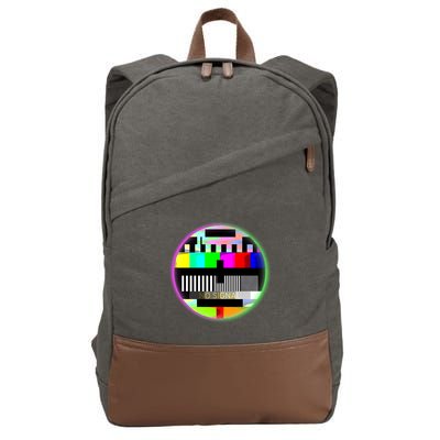Cool Retro No Tv Signal Cotton Canvas Backpack
