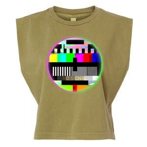 Cool Retro No Tv Signal Garment-Dyed Women's Muscle Tee