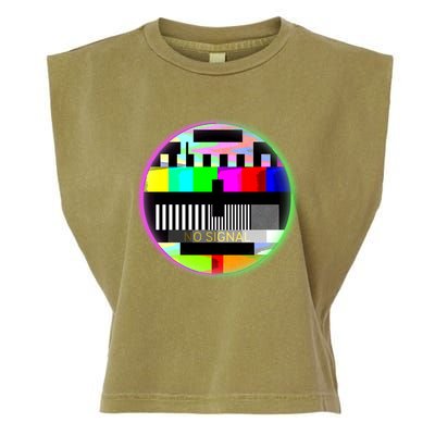 Cool Retro No Tv Signal Garment-Dyed Women's Muscle Tee