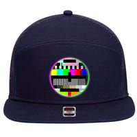 Cool Retro No Tv Signal 7 Panel Mesh Trucker Snapback Hat