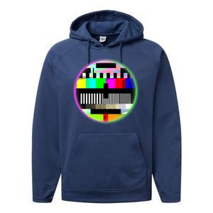 Cool Retro No Tv Signal Performance Fleece Hoodie