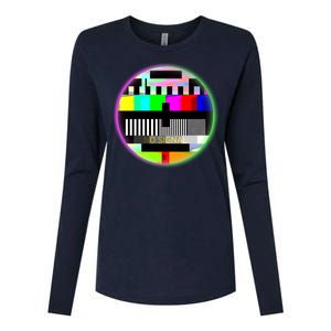 Cool Retro No Tv Signal Womens Cotton Relaxed Long Sleeve T-Shirt