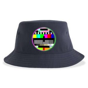 Cool Retro No Tv Signal Sustainable Bucket Hat