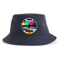 Cool Retro No Tv Signal Sustainable Bucket Hat