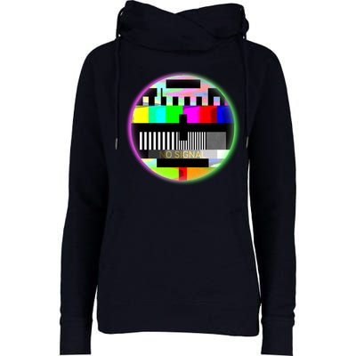 Cool Retro No Tv Signal Womens Funnel Neck Pullover Hood