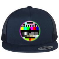 Cool Retro No Tv Signal Flat Bill Trucker Hat