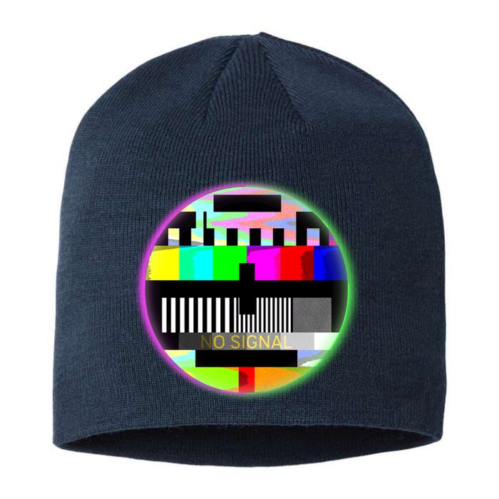 Cool Retro No Tv Signal Sustainable Beanie