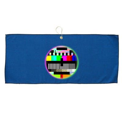 Cool Retro No Tv Signal Large Microfiber Waffle Golf Towel