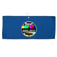 Cool Retro No Tv Signal Large Microfiber Waffle Golf Towel