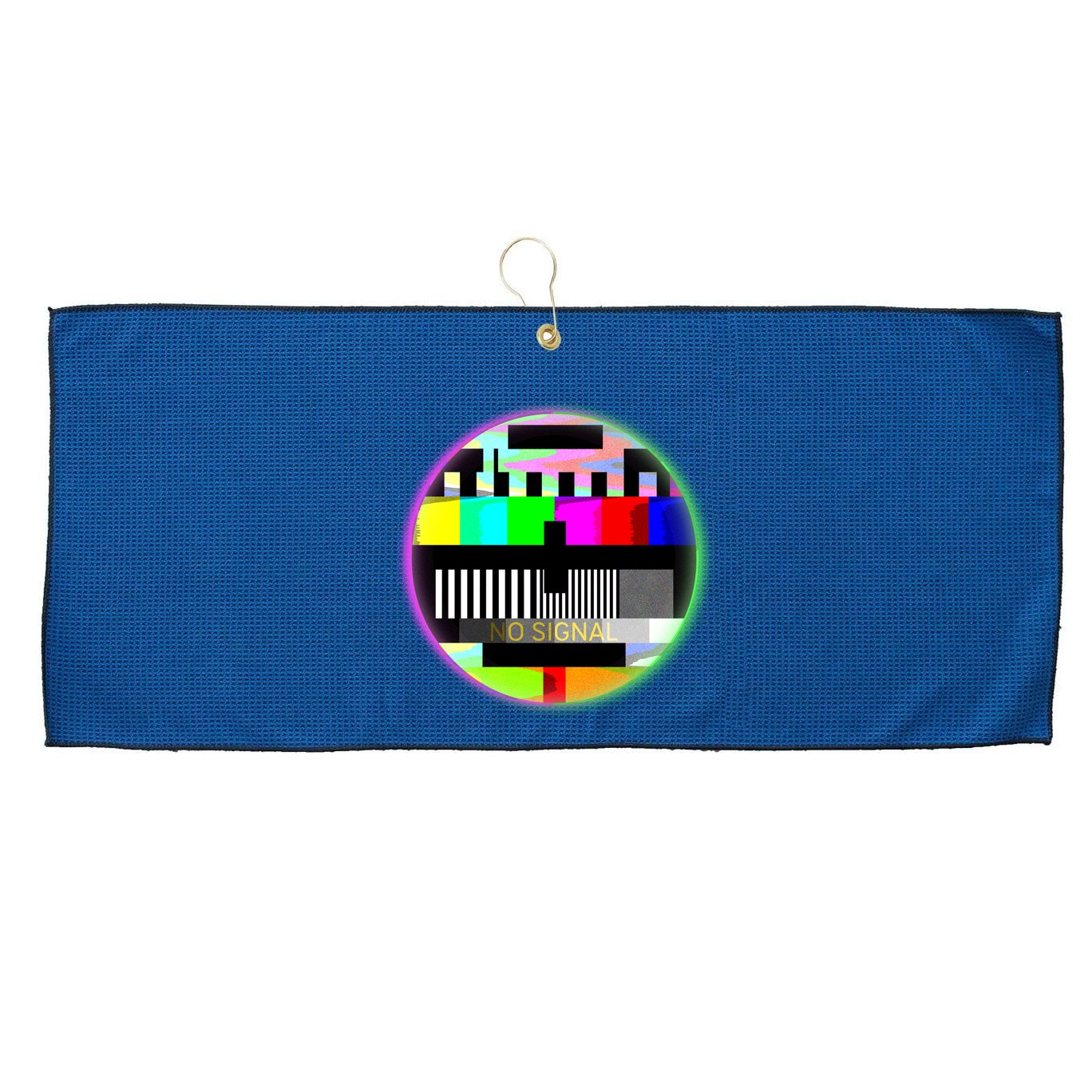 Cool Retro No Tv Signal Large Microfiber Waffle Golf Towel
