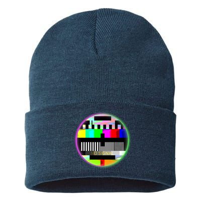 Cool Retro No Tv Signal Sustainable Knit Beanie