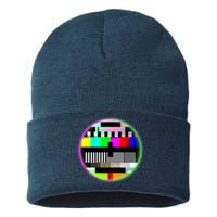 Cool Retro No Tv Signal Sustainable Knit Beanie