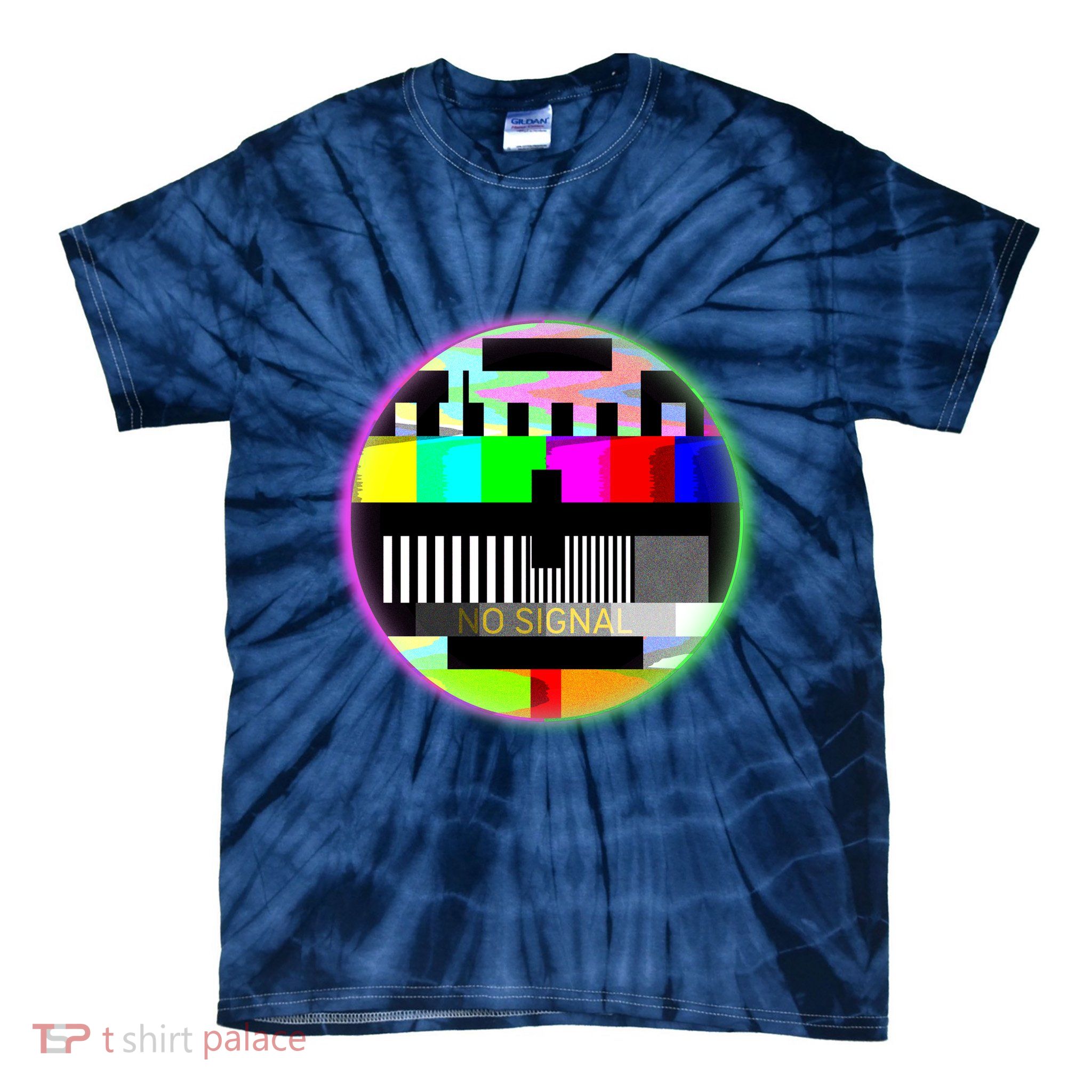 Cool Retro No Tv Signal Tie-Dye T-Shirt