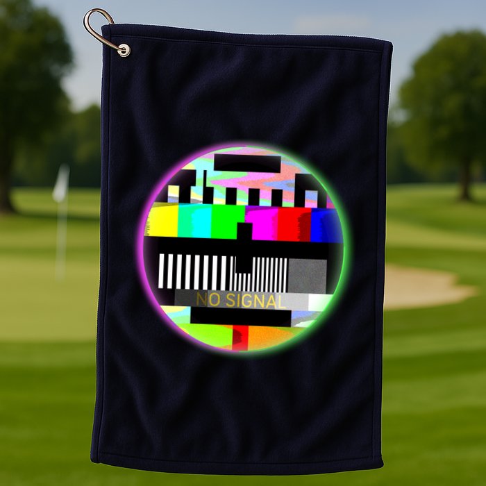 Cool Retro No Tv Signal Golf Towel