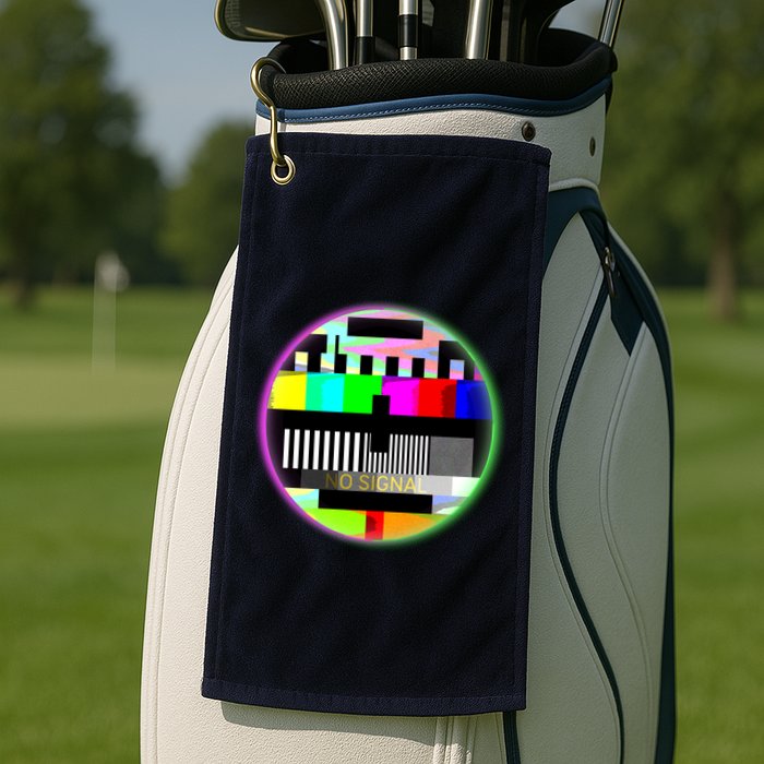 Cool Retro No Tv Signal Golf Towel