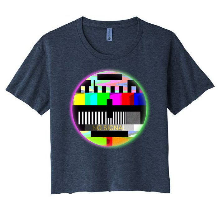 Cool Retro No Tv Signal Women's Crop Top Tee