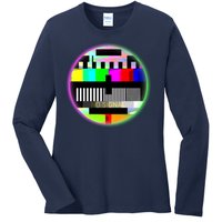 Cool Retro No Tv Signal Ladies Long Sleeve Shirt