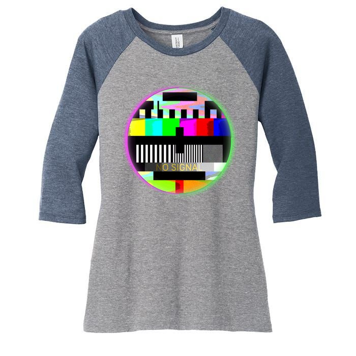 Cool Retro No Tv Signal Women's Tri-Blend 3/4-Sleeve Raglan Shirt