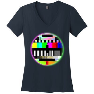 Cool Retro No Tv Signal Women's V-Neck T-Shirt
